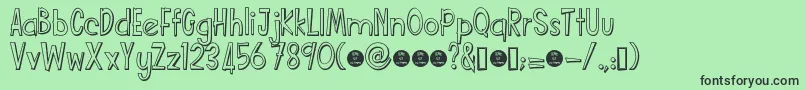 Funcartoonshadowdemo Font – Black Fonts on Green Background