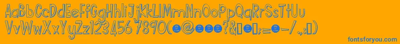 Funcartoonshadowdemo Font – Blue Fonts on Orange Background