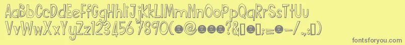 Funcartoonshadowdemo-Schriftart – Graue Schriften auf gelbem Hintergrund