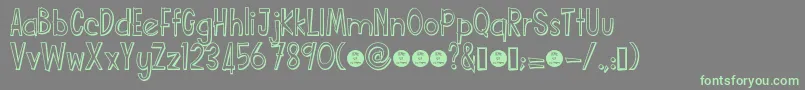 Funcartoonshadowdemo-fontti – vihreät fontit harmaalla taustalla