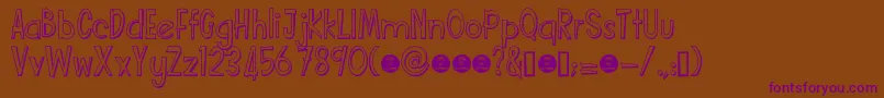Шрифт Funcartoonshadowdemo – фиолетовые шрифты на коричневом фоне