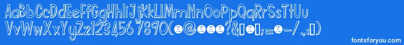 Funcartoonshadowdemo Font – White Fonts on Blue Background