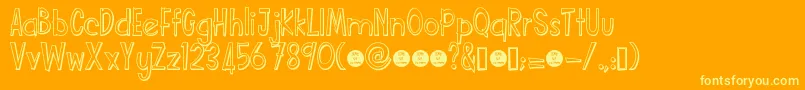 Funcartoonshadowdemo-fontti – keltaiset fontit oranssilla taustalla