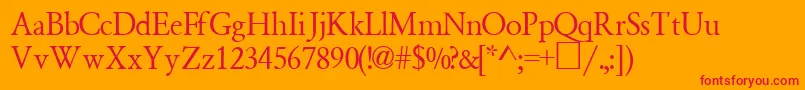 GaramondsemiexpandedsskRegular Font – Red Fonts on Orange Background