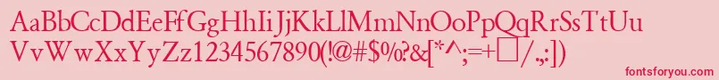 GaramondsemiexpandedsskRegular Font – Red Fonts on Pink Background