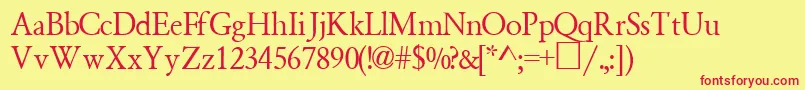 GaramondsemiexpandedsskRegular Font – Red Fonts on Yellow Background