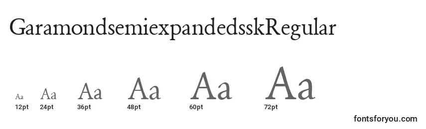 Размеры шрифта GaramondsemiexpandedsskRegular