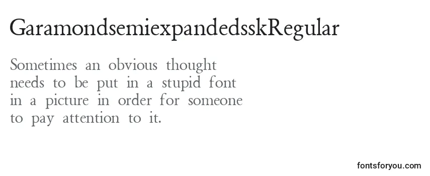Review of the GaramondsemiexpandedsskRegular Font