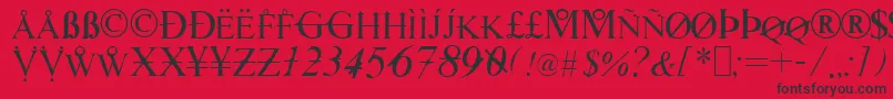 Hackers-fontti – mustat fontit punaisella taustalla