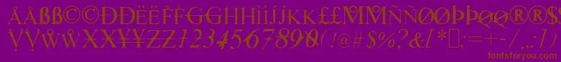 Hackers-fontti – ruskeat fontit violetilla taustalla