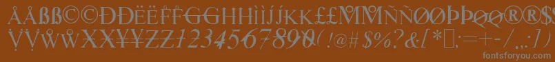 フォントHackers – 茶色の背景に灰色の文字