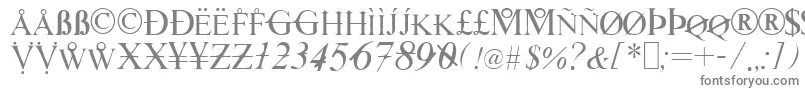 Hackers-fontti – harmaat kirjasimet valkoisella taustalla