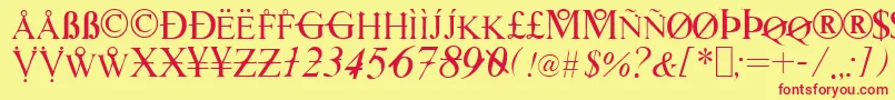 Hackers-fontti – punaiset fontit keltaisella taustalla