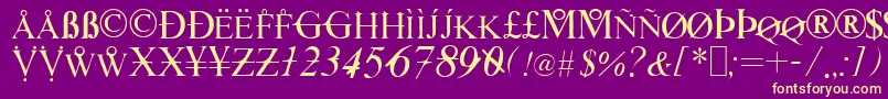 Hackers Font – Yellow Fonts on Purple Background