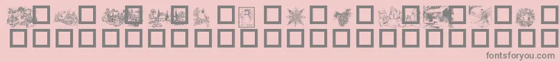 Fonte Winterwonderland – fontes cinzas em um fundo rosa