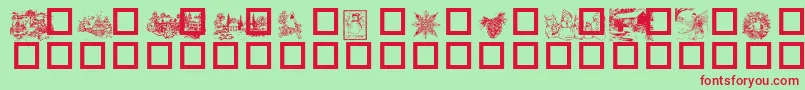 フォントWinterwonderland – 赤い文字の緑の背景