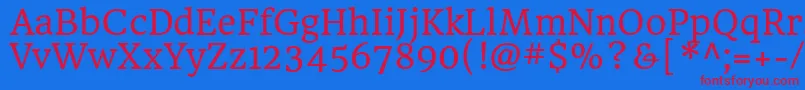 HeadlandoneRegular Font – Red Fonts on Blue Background