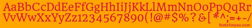 HeadlandoneRegular Font – Red Fonts on Orange Background