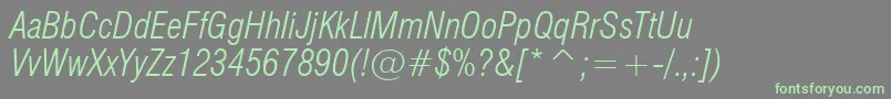 More about Swiss721LightCondensedItalicBt Font Swiss721LightCondensedItalicBt Font – Green Fonts on Gray Background