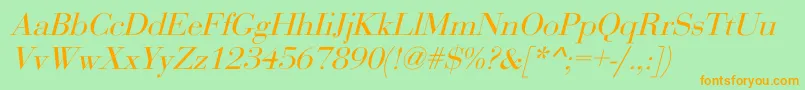 OgilvyItalic Font – Orange Fonts on Green Background