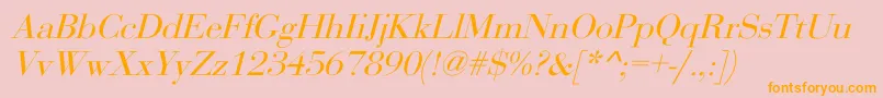 OgilvyItalic Font – Orange Fonts on Pink Background