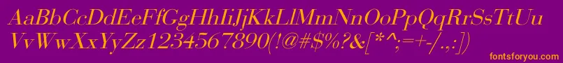 OgilvyItalic Font – Orange Fonts on Purple Background