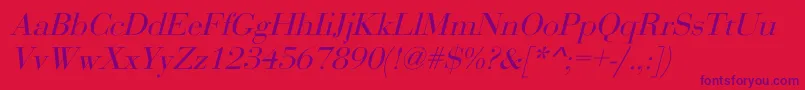 OgilvyItalic Font – Purple Fonts on Red Background