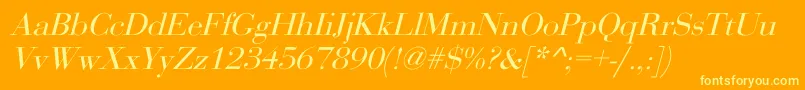 OgilvyItalic Font – Yellow Fonts on Orange Background