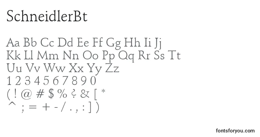 A fonte SchneidlerBt – alfabeto, números, caracteres especiais