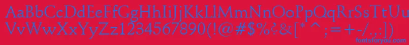 SchneidlerBt Font – Blue Fonts on Red Background