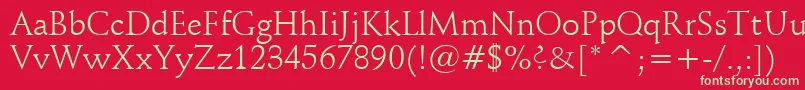 フォントSchneidlerBt – 赤い背景に緑の文字