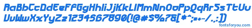 Czcionka FuturexPhatItalic – niebieskie czcionki