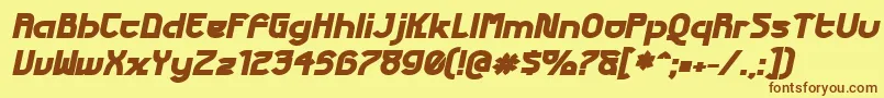 FuturexPhatItalic Font – Brown Fonts on Yellow Background