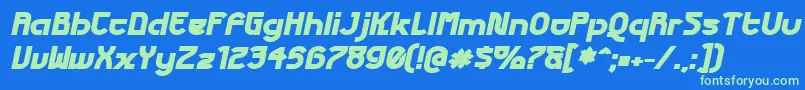 FuturexPhatItalic Font – Green Fonts on Blue Background