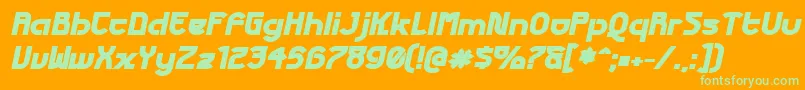 FuturexPhatItalic-Schriftart – Grüne Schriften auf orangefarbenem Hintergrund