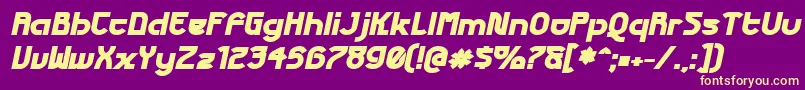 FuturexPhatItalic Font – Yellow Fonts on Purple Background