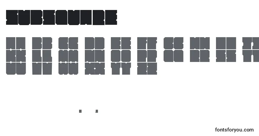 Subsquare-fontti – aakkoset, numerot, erikoismerkit