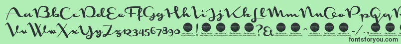 PersonaluseMonoment Font – Black Fonts on Green Background