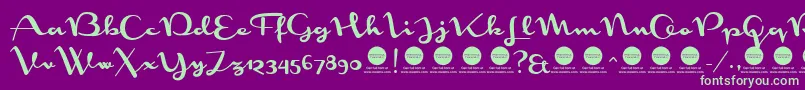 PersonaluseMonoment Font – Green Fonts on Purple Background