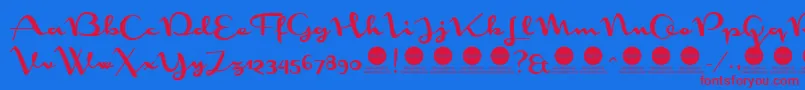 PersonaluseMonoment-fontti – punaiset fontit sinisellä taustalla