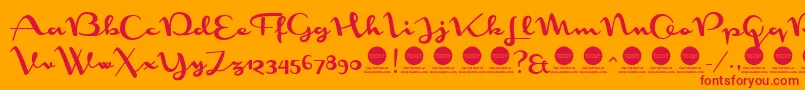 PersonaluseMonoment Font – Red Fonts on Orange Background