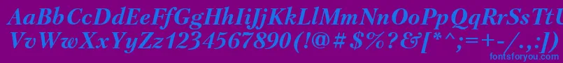 フォントPtr4 – 紫色の背景に青い文字