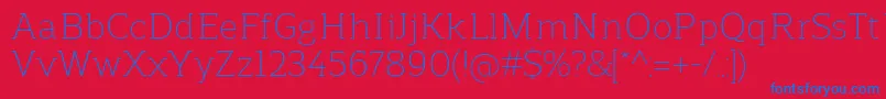 ReganslabLight Font – Blue Fonts on Red Background