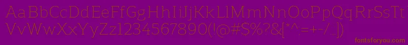 ReganslabLight Font – Brown Fonts on Purple Background