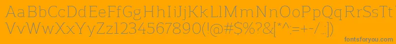 ReganslabLight Font – Gray Fonts on Orange Background