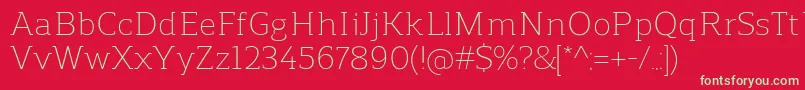 ReganslabLight Font – Green Fonts on Red Background