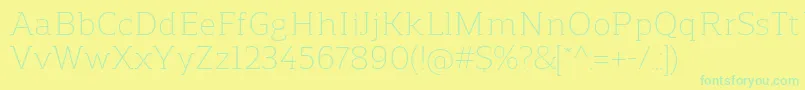 ReganslabLight Font – Green Fonts on Yellow Background