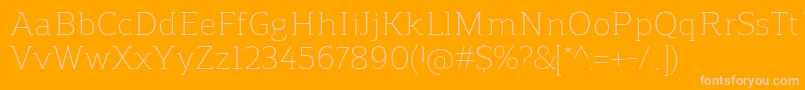 ReganslabLight Font – Pink Fonts on Orange Background