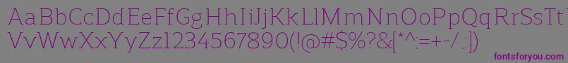 ReganslabLight Font – Purple Fonts on Gray Background