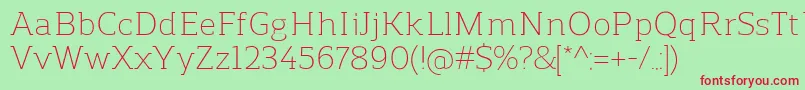 ReganslabLight Font – Red Fonts on Green Background